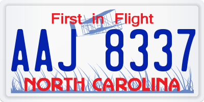 NC license plate AAJ8337