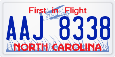 NC license plate AAJ8338