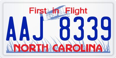 NC license plate AAJ8339