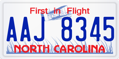 NC license plate AAJ8345