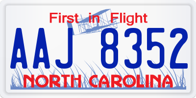 NC license plate AAJ8352