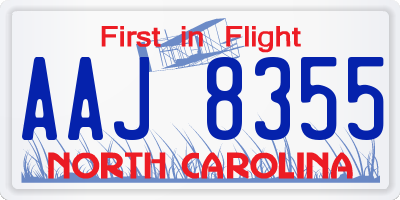 NC license plate AAJ8355