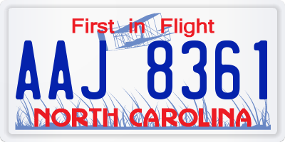 NC license plate AAJ8361
