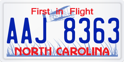 NC license plate AAJ8363