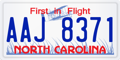 NC license plate AAJ8371