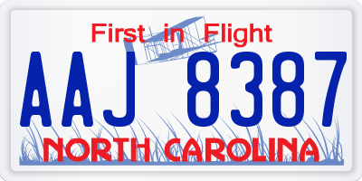 NC license plate AAJ8387