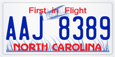 NC license plate AAJ8389