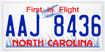 NC license plate AAJ8436