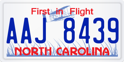 NC license plate AAJ8439