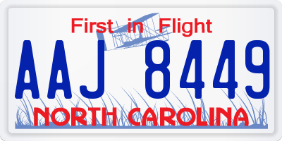 NC license plate AAJ8449