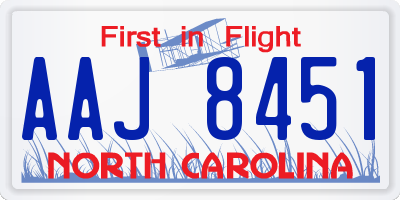 NC license plate AAJ8451