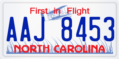 NC license plate AAJ8453