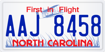 NC license plate AAJ8458
