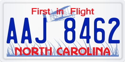 NC license plate AAJ8462