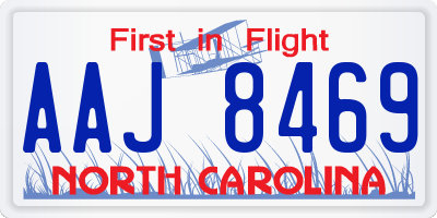 NC license plate AAJ8469