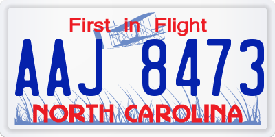 NC license plate AAJ8473