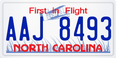 NC license plate AAJ8493
