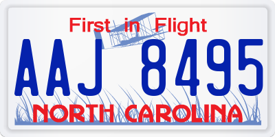 NC license plate AAJ8495