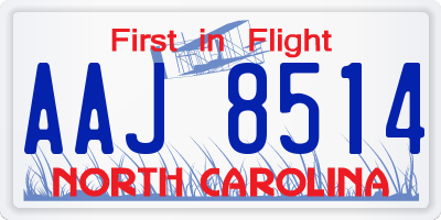 NC license plate AAJ8514