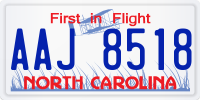NC license plate AAJ8518