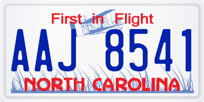 NC license plate AAJ8541