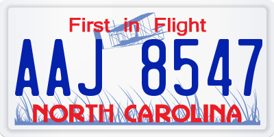 NC license plate AAJ8547