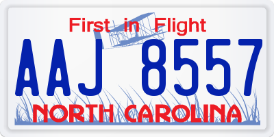 NC license plate AAJ8557