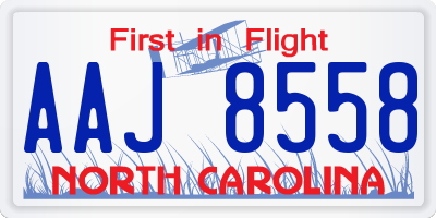 NC license plate AAJ8558