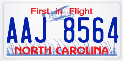 NC license plate AAJ8564