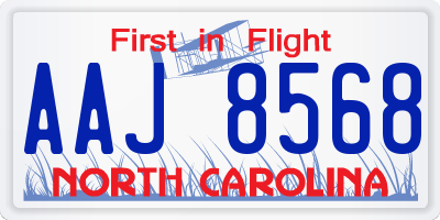 NC license plate AAJ8568