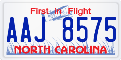 NC license plate AAJ8575