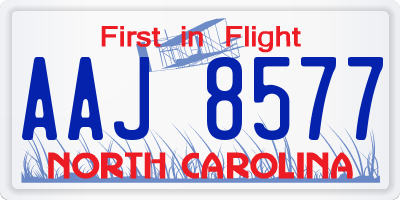 NC license plate AAJ8577