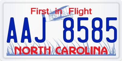 NC license plate AAJ8585