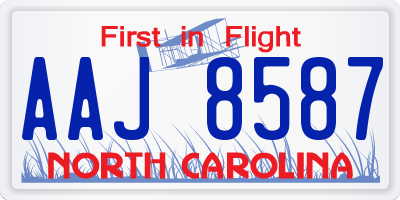 NC license plate AAJ8587