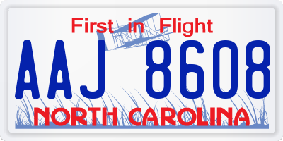 NC license plate AAJ8608