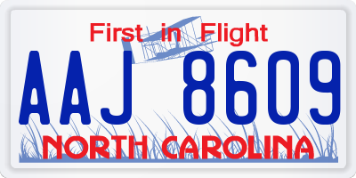 NC license plate AAJ8609