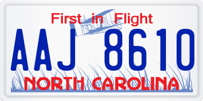 NC license plate AAJ8610