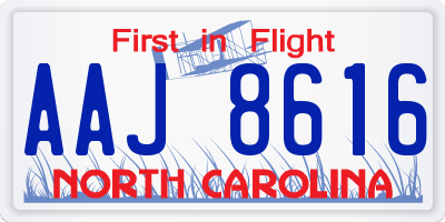 NC license plate AAJ8616