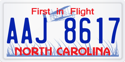 NC license plate AAJ8617