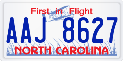 NC license plate AAJ8627