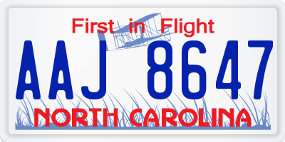 NC license plate AAJ8647