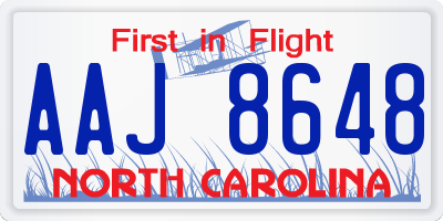 NC license plate AAJ8648