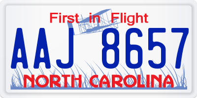 NC license plate AAJ8657