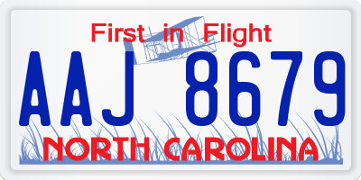 NC license plate AAJ8679