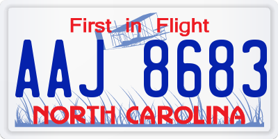NC license plate AAJ8683