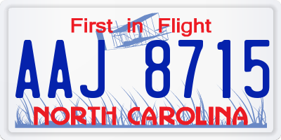 NC license plate AAJ8715