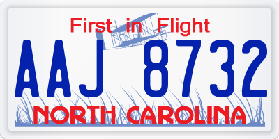 NC license plate AAJ8732