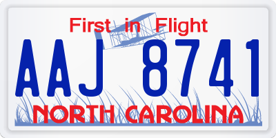 NC license plate AAJ8741