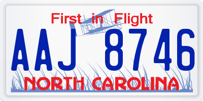 NC license plate AAJ8746