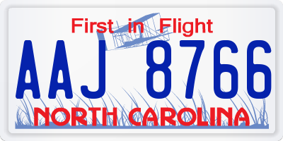 NC license plate AAJ8766